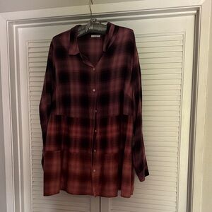 Plaid Button-Up Shirt